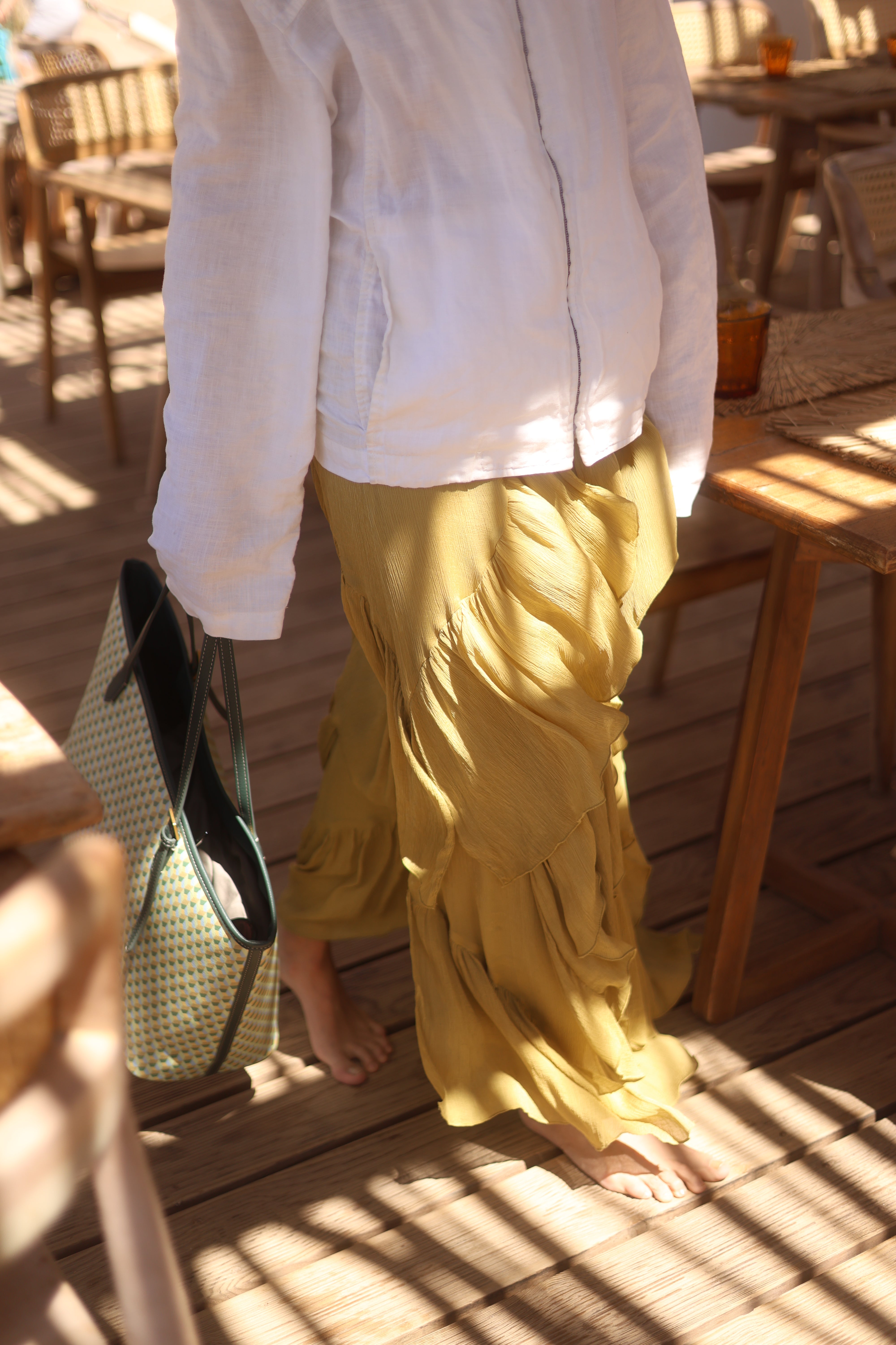 Coated Canvas Tote Lime