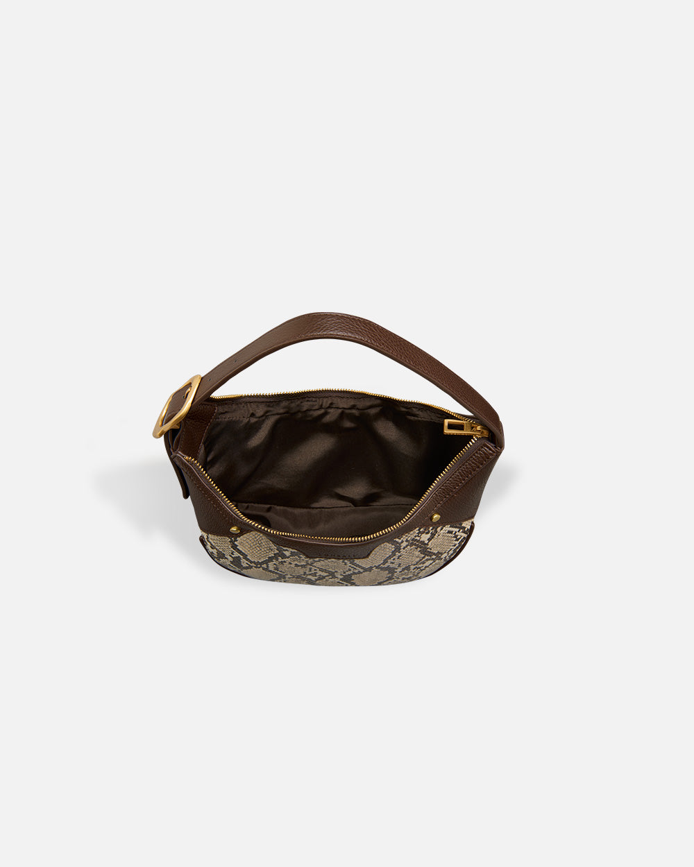 Bolso Halfmoon Snake Beige