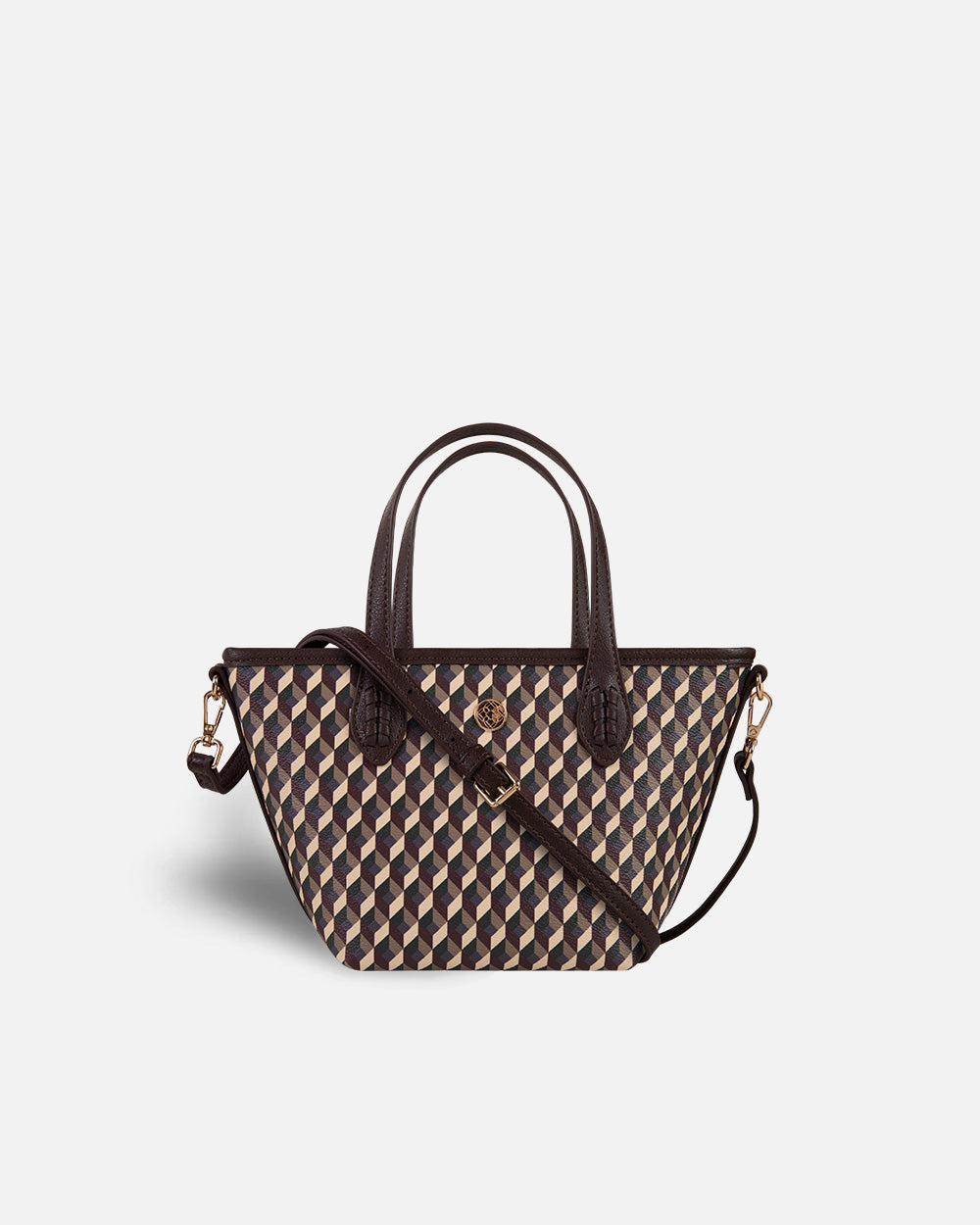 bolso mini shopper estampado geometrico souris lonbali con asa