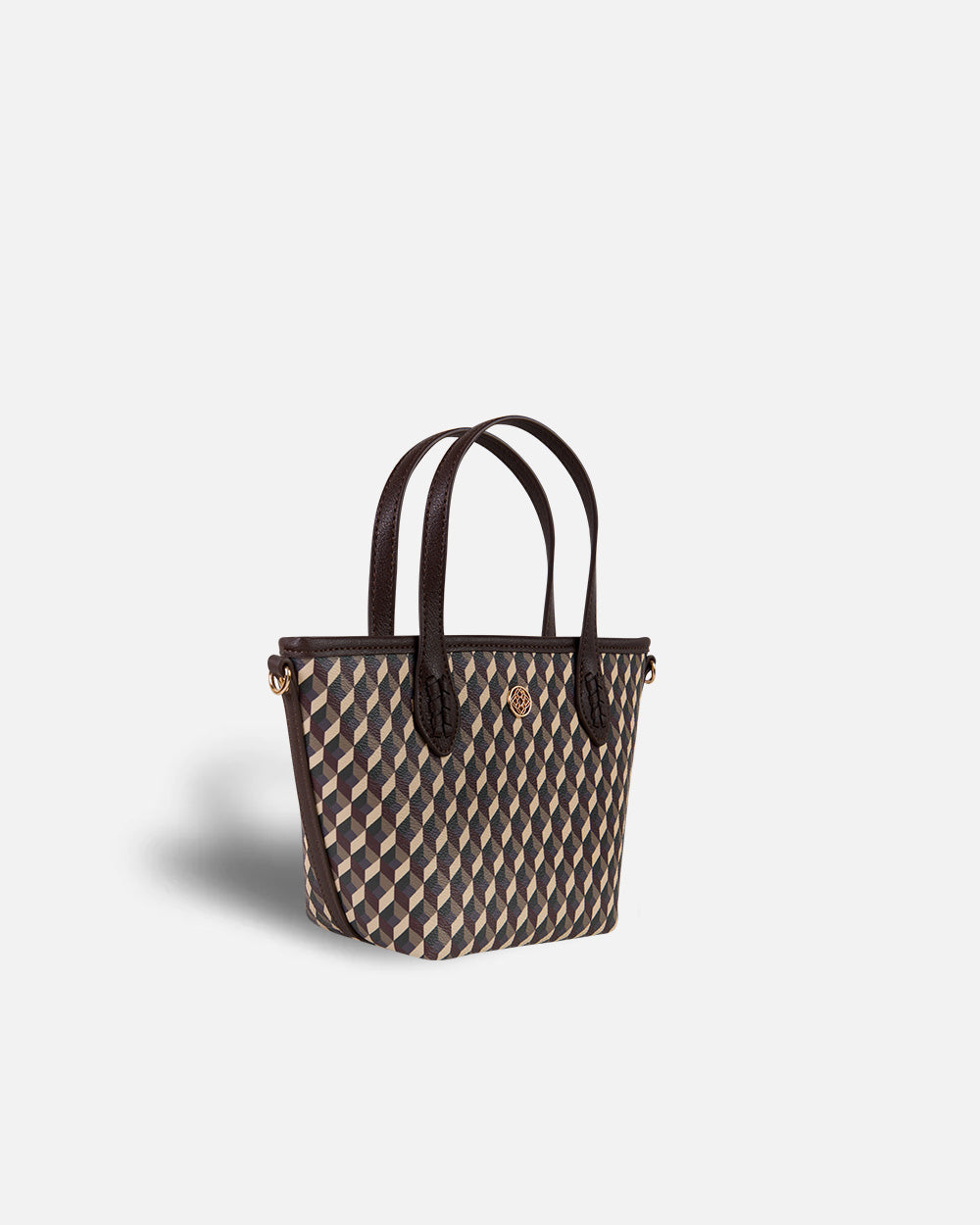 bolso mini shopper estampado geometrico souris lonbali con asa