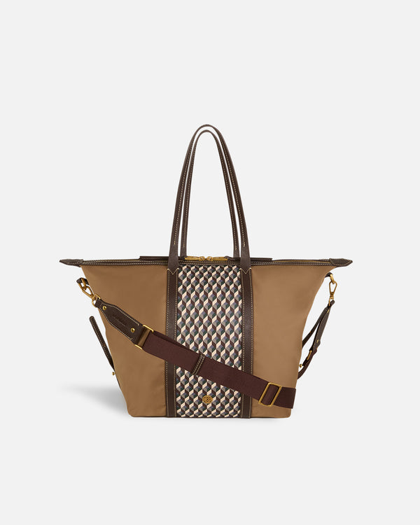 Bolso shopper XL color camel con asa marrón Lonbali