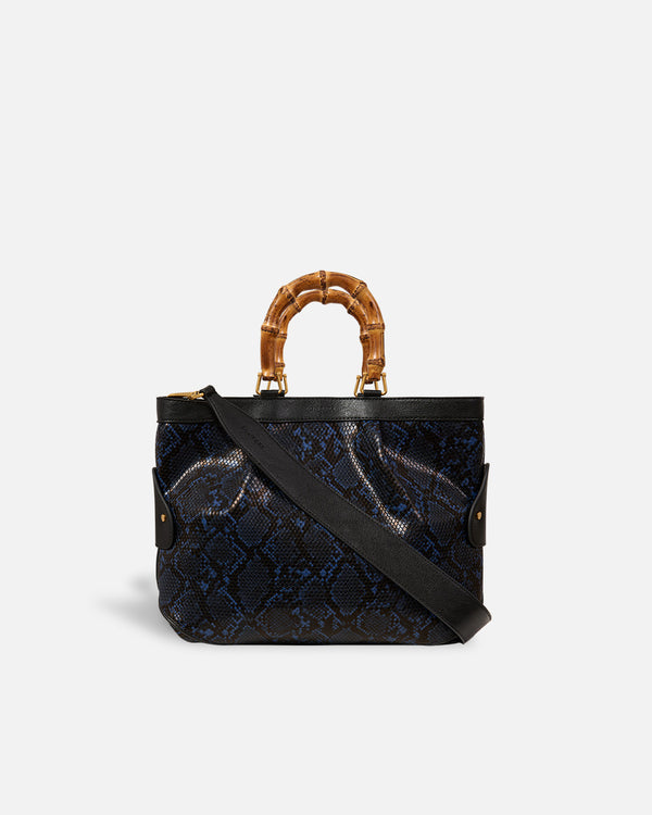 Bolso Medium Tote Snake Navy