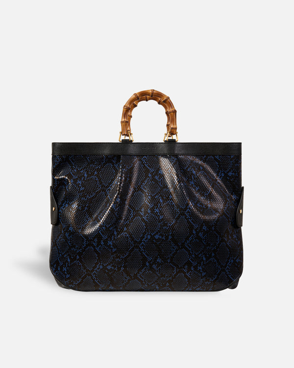 Bolso Large Tote Snake Navy