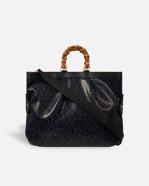 Bolso Large Tote Snake Navy