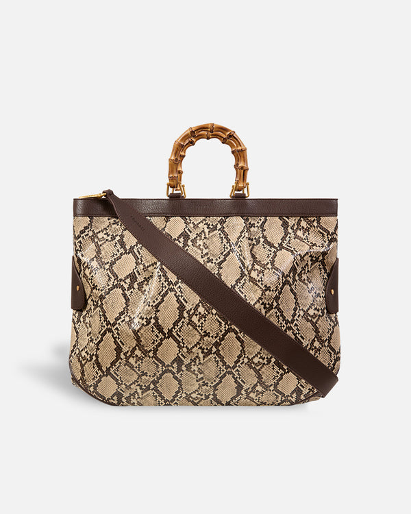 Bolso Large Tote Snake Beige