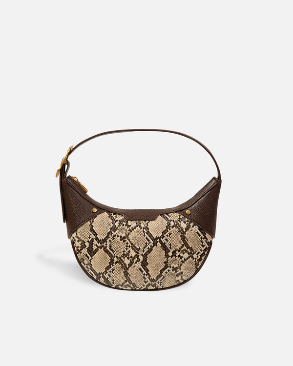 Bolso Halfmoon Snake Beige