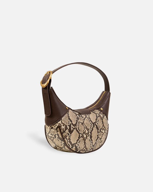 Bolso Halfmoon Snake Beige