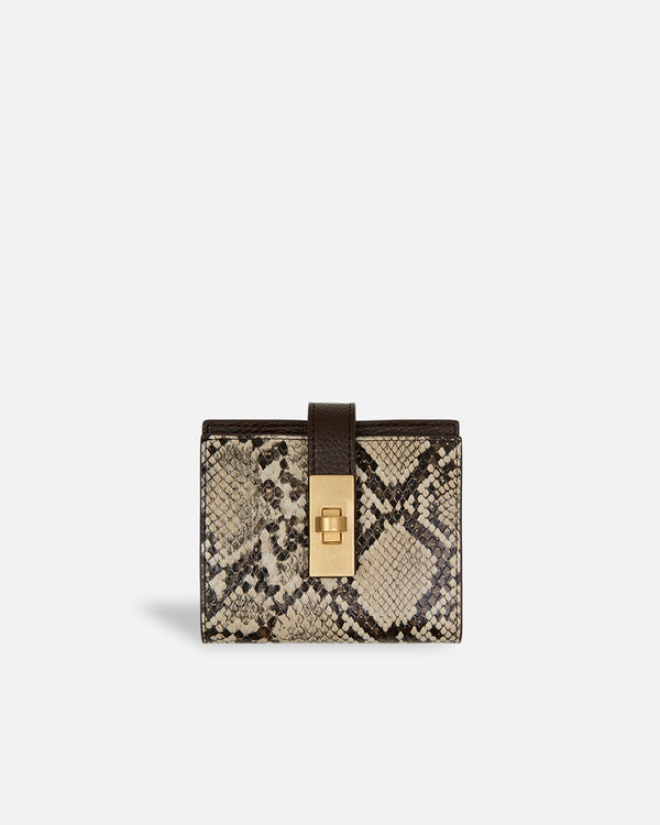 Billetera Snake Beige