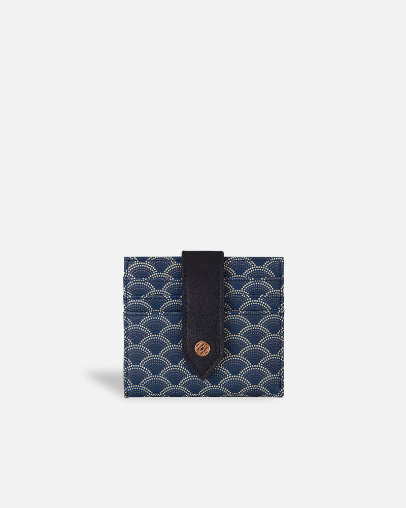 Billetera para mujer con patrón azul Lonbali