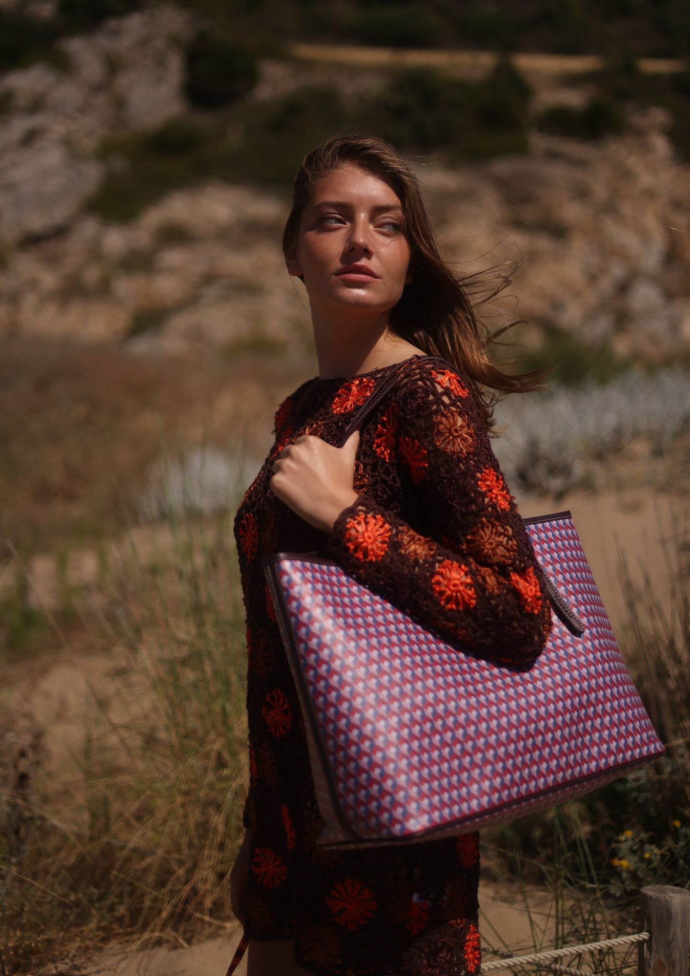 Coated Canvas Tote Berry