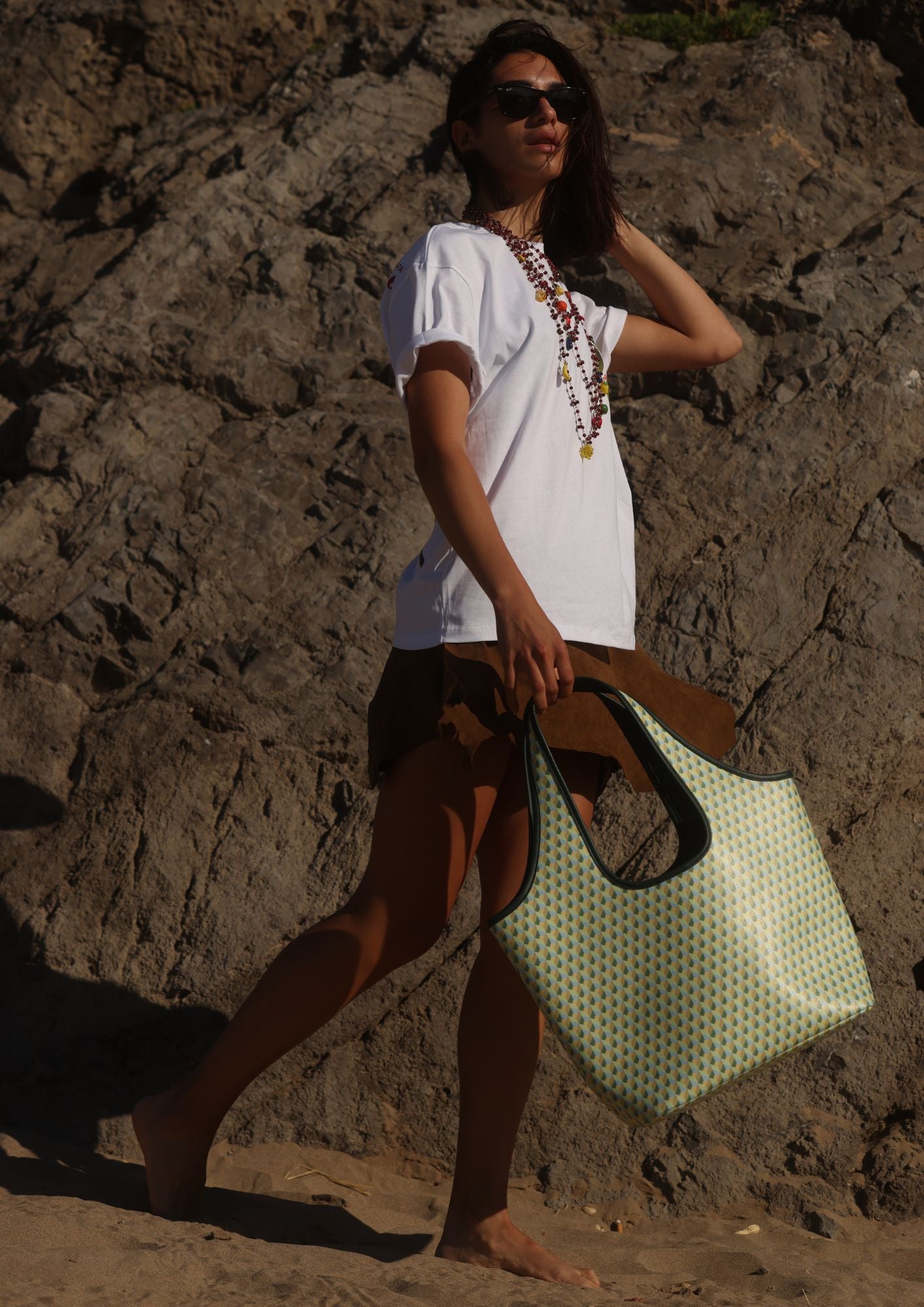 Coated Canvas Hobo Lime