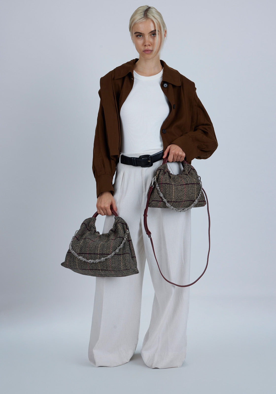 Lucca Bag Small Tartan Red