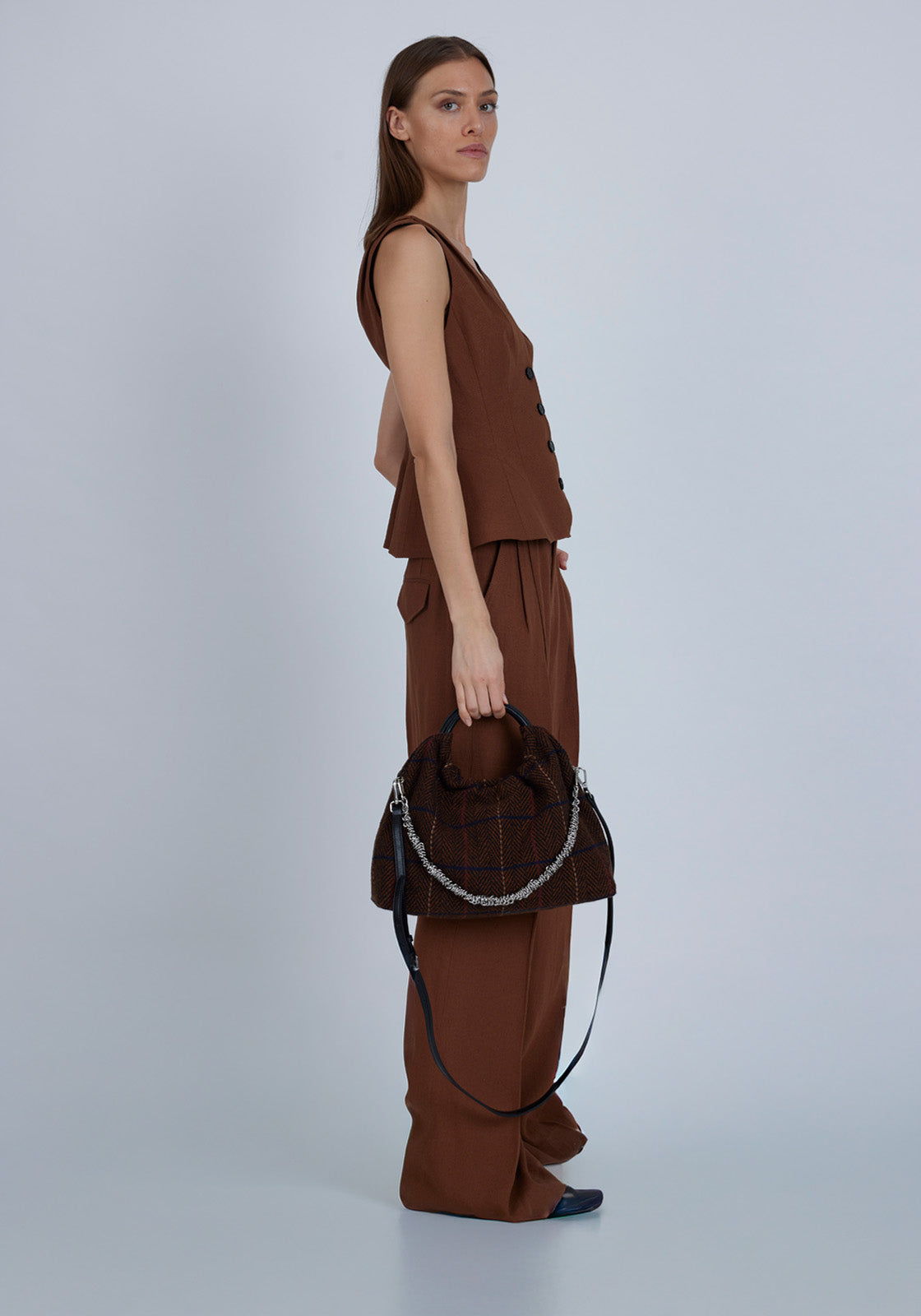 Lucca Bag Large Tartan Black