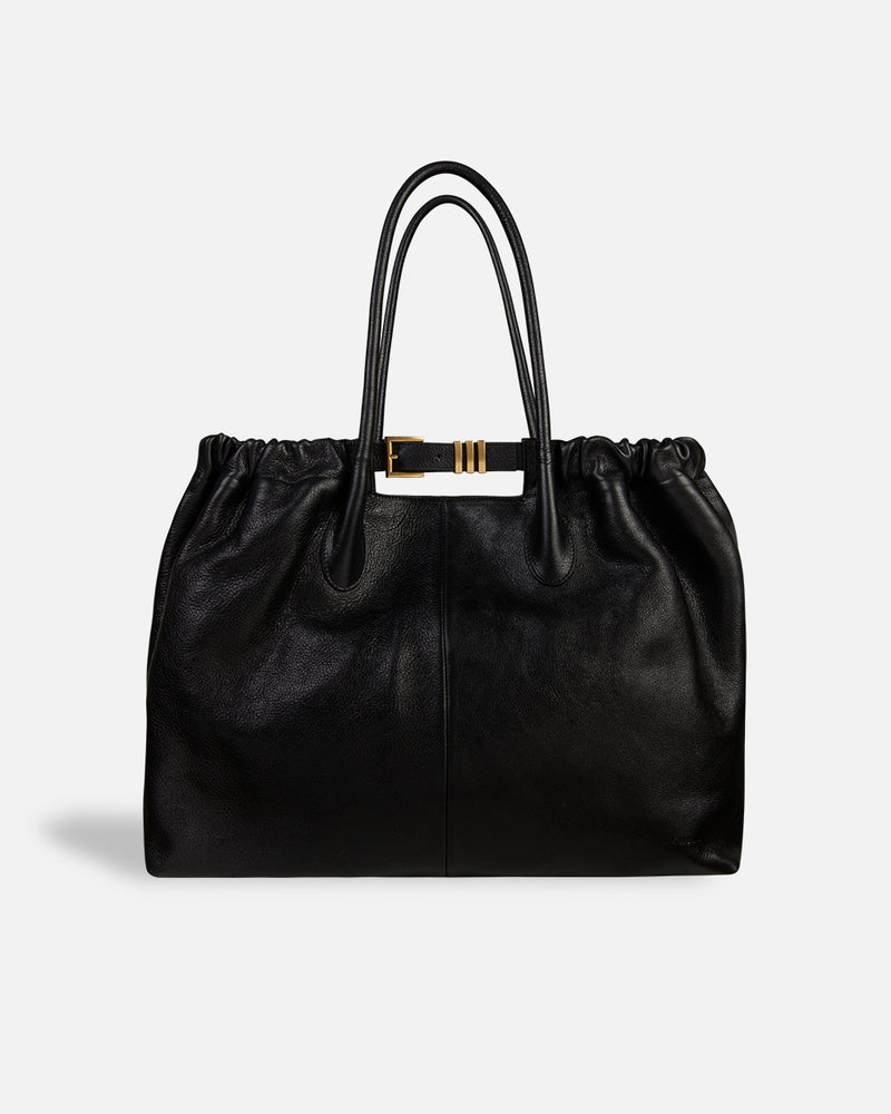 Lonbali black leather handbag for women