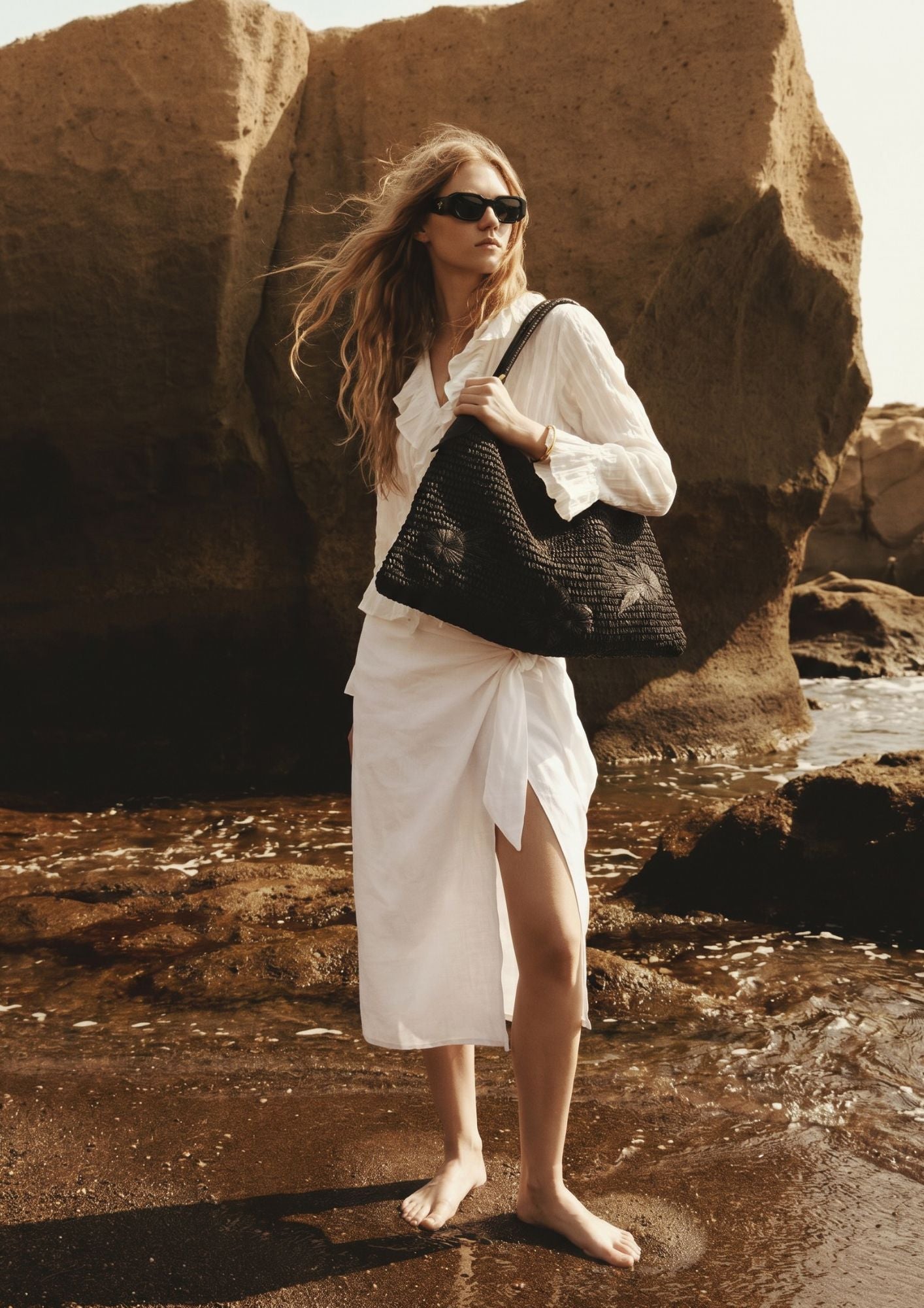 Lena Bag Raffia Black