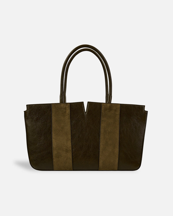 Bolso de hombro para mujer en tonos marrones y verdes Lonbali