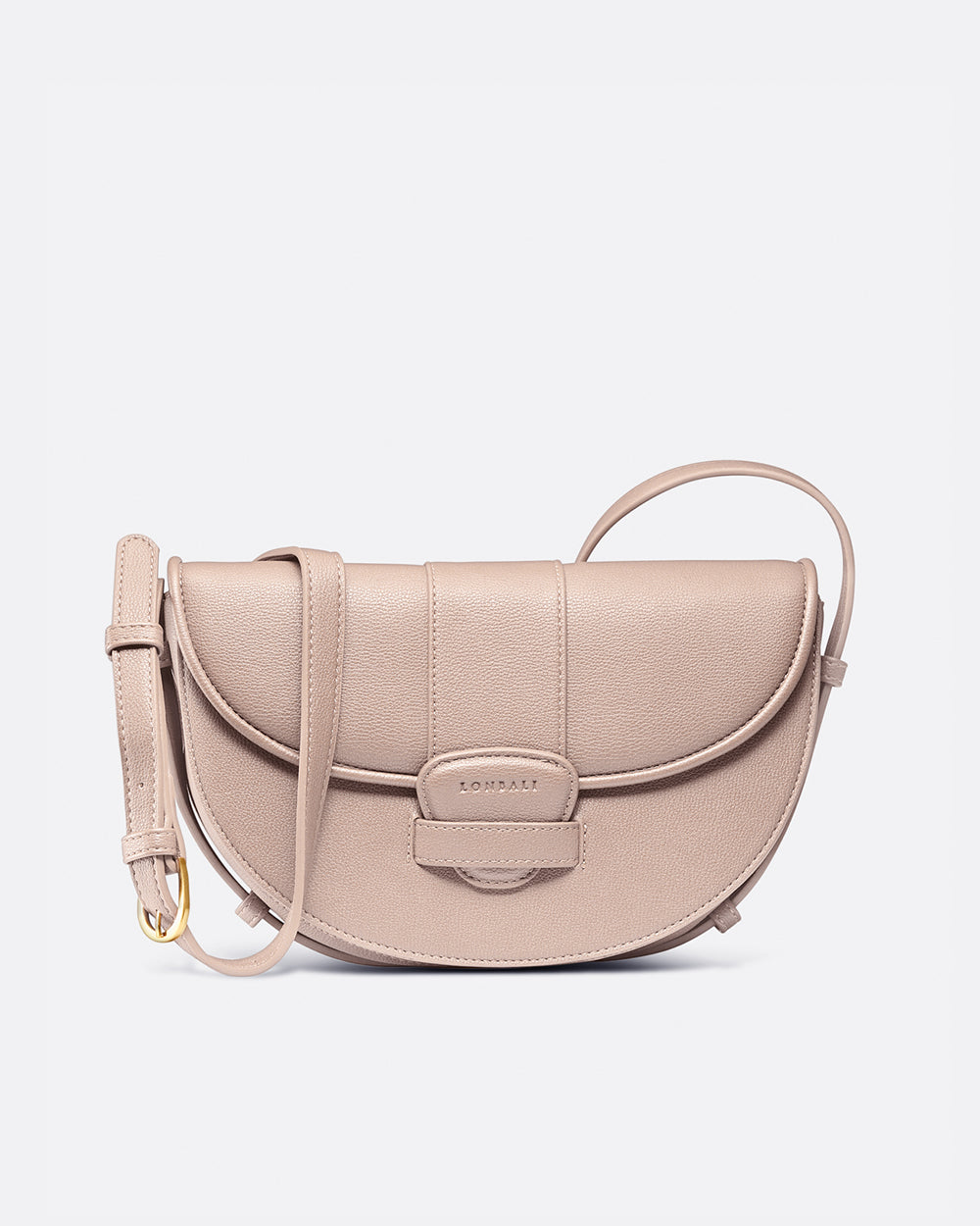 Borsa a tracolla in pelle beige da donna Lonbali