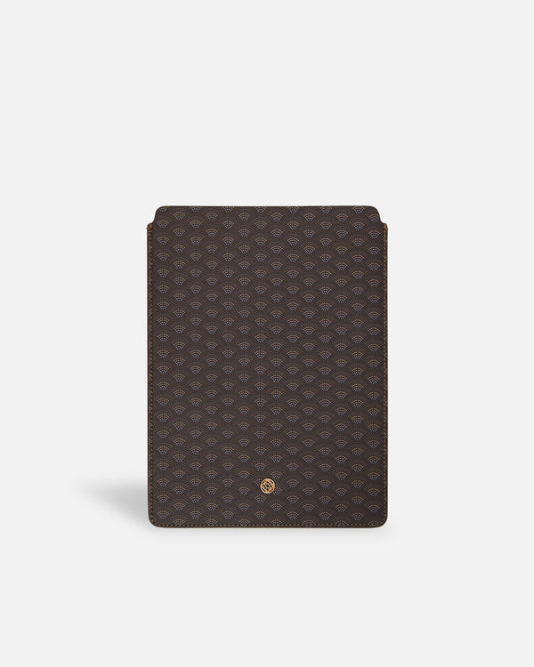 11-inch iPad case with brown print