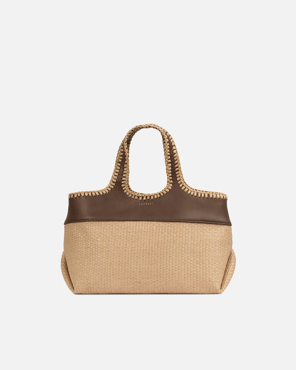 Leblon Raffia Tote (Small, Brown)