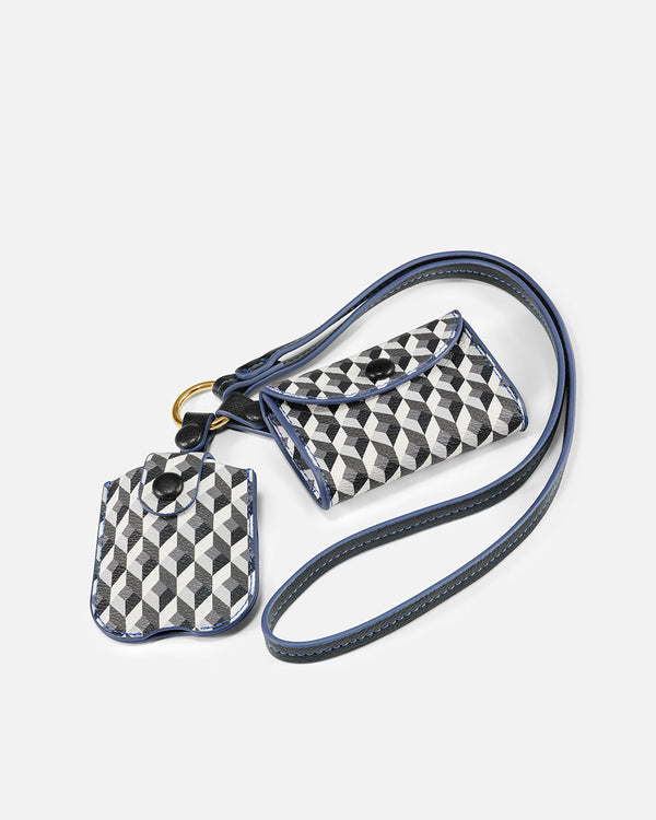 Funda de auriculares Lonbali con estampado geométrico en blanco, marrón y negro