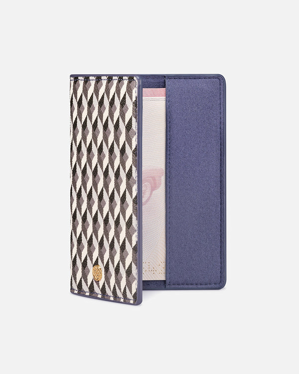 Funda de pasaporte Lonbali con patrón geométrico blanco y negro