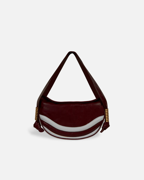 Lonbali women's shoulder bag Lonbali burgundy and white