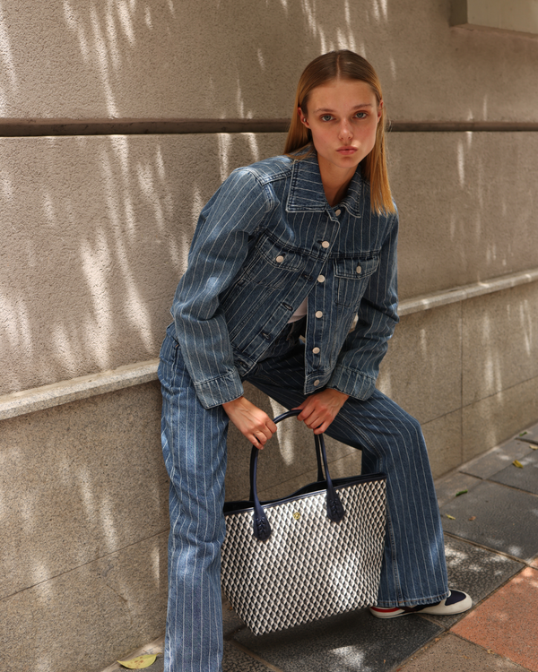 Purse Born Midi B&W Navy