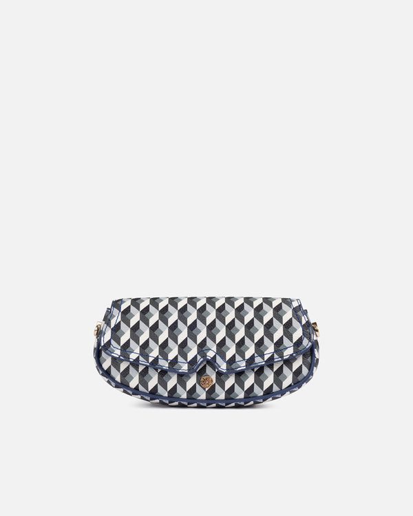 Lonbali glasses case Lonbali white, black, and blue geometric design