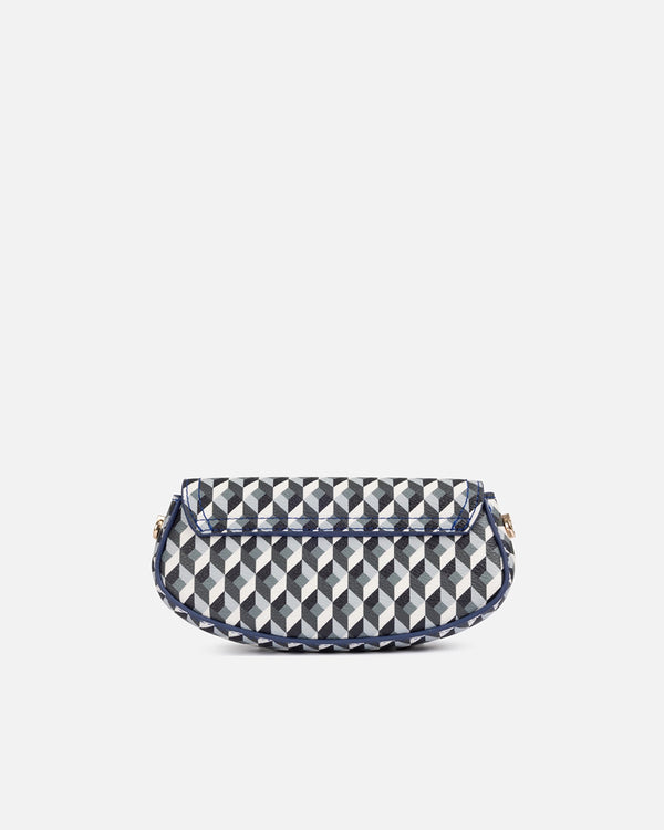 Funda de gafas Lonbali con estampado geométrico en blanco, negro y azul