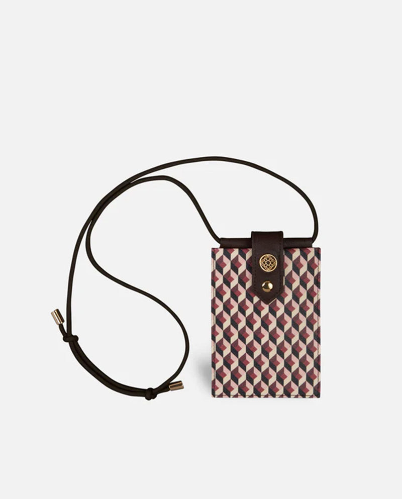 Red, white, and black patterned phone case Lonbali