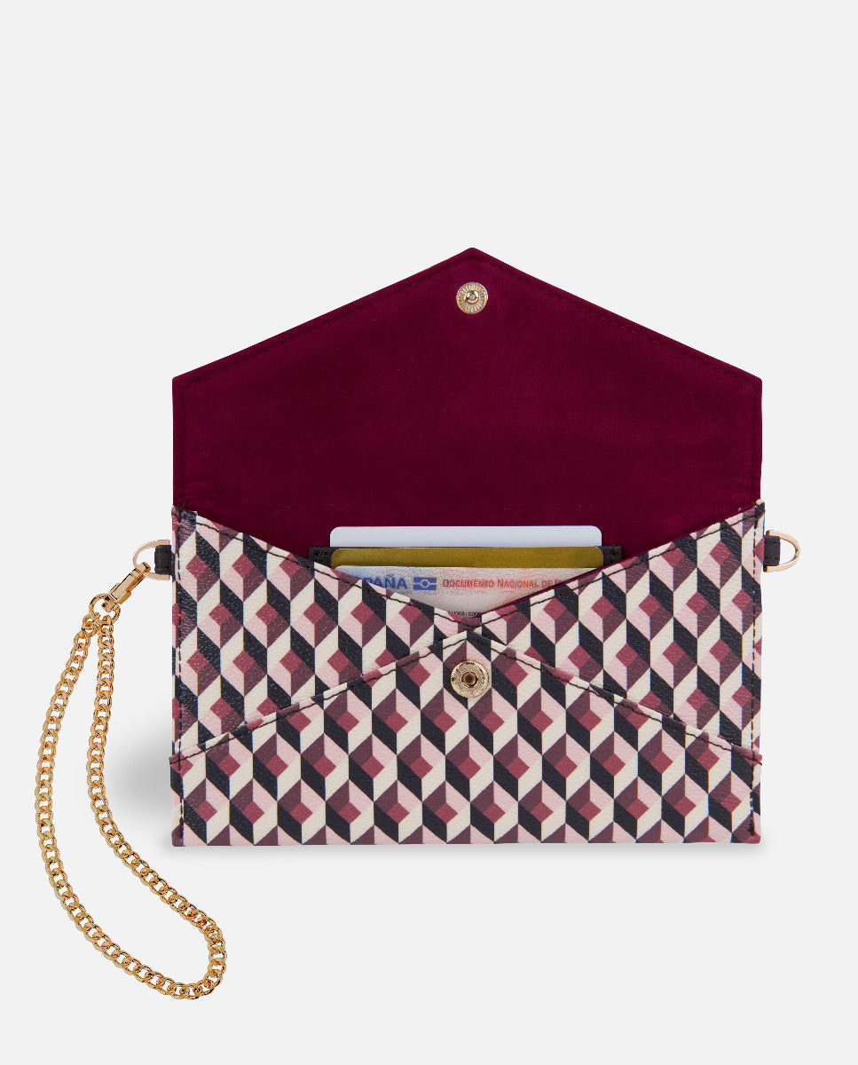 cartera xxl estampado geométrico para mujer para guardar documentación