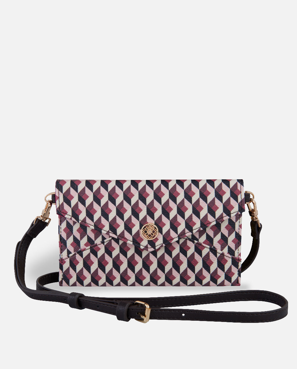 cartera xxl estampado geométrico para mujer con bandolera