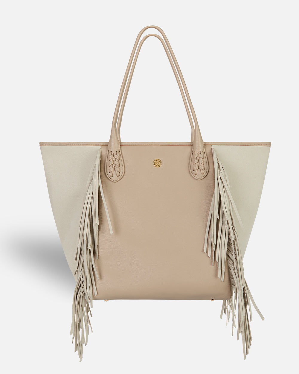 Bolso beige con flecos