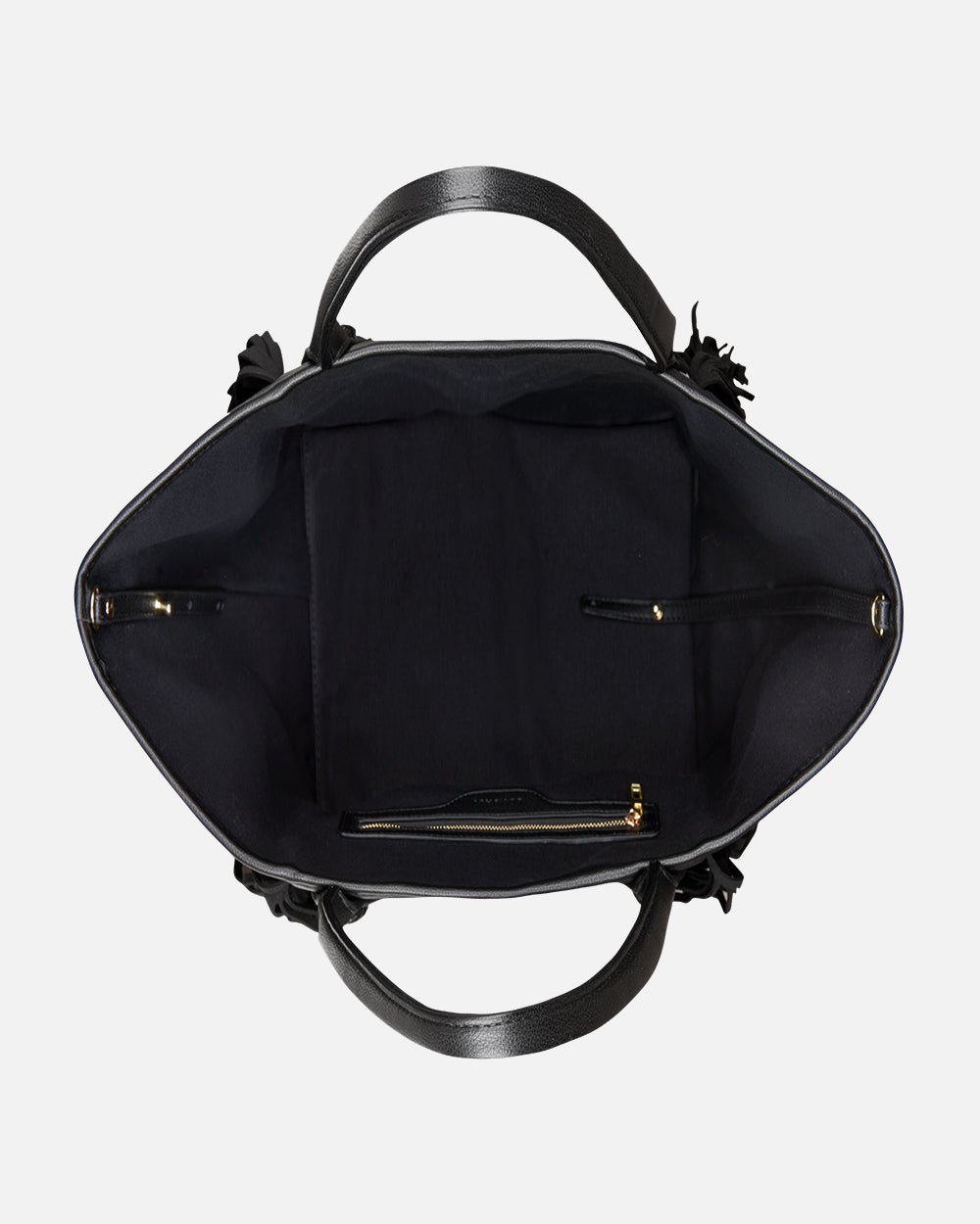 Bolso shopper negro por dentro