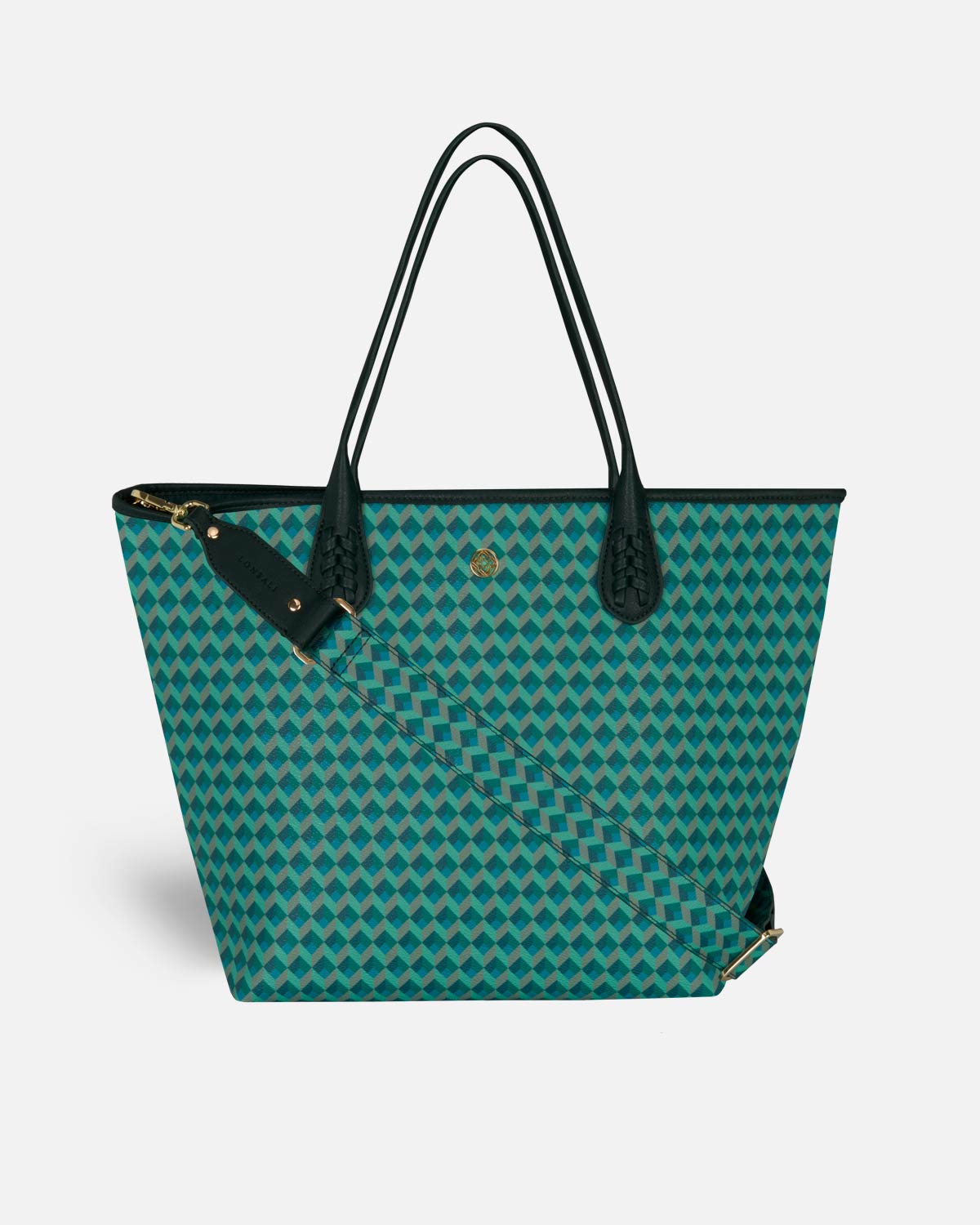 Bolso verde shopping con bandolera a juego