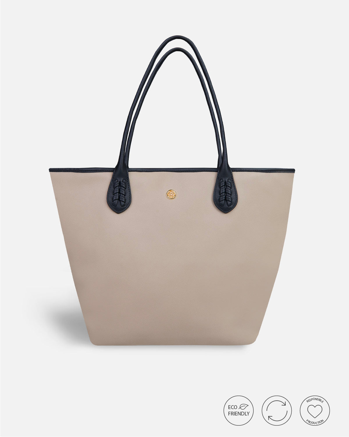 Bolso shopping beige material reciclado