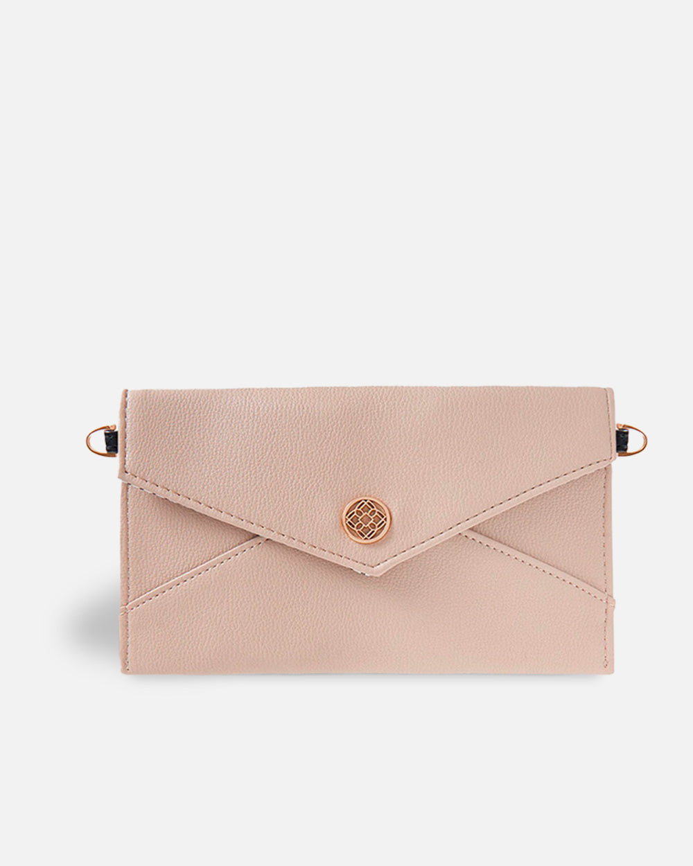 bolso bandolera beige con cierre de botón para mujer