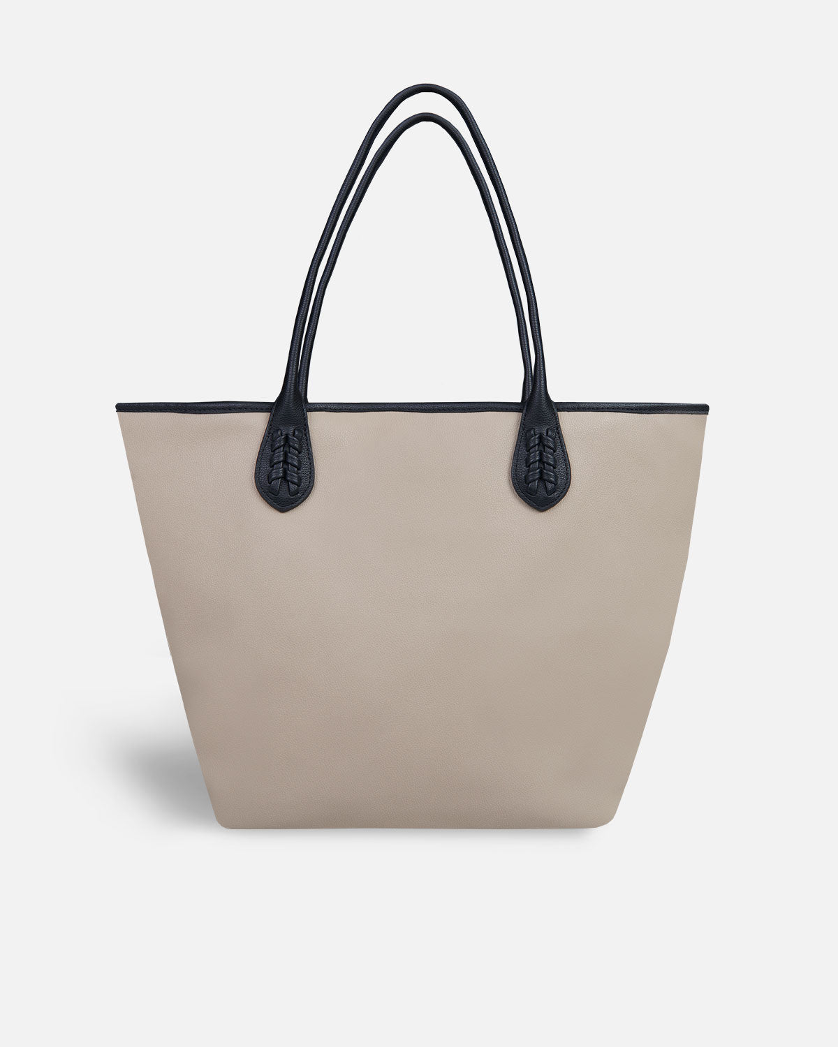 Bolso reciclado estilo shopping color beige asas negras
