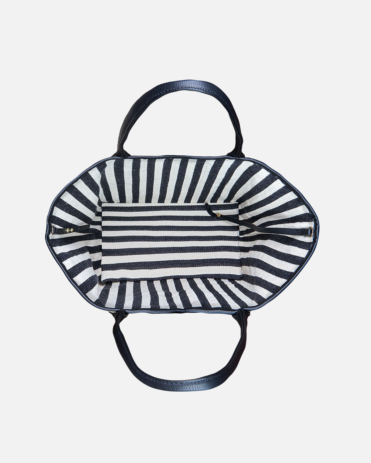 Forro blanco y negro interior de bolso shopper