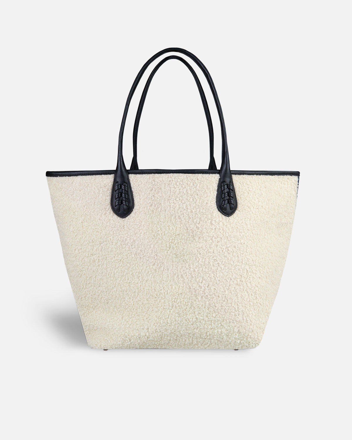Bolso shopping blanco por detrás con asas negras