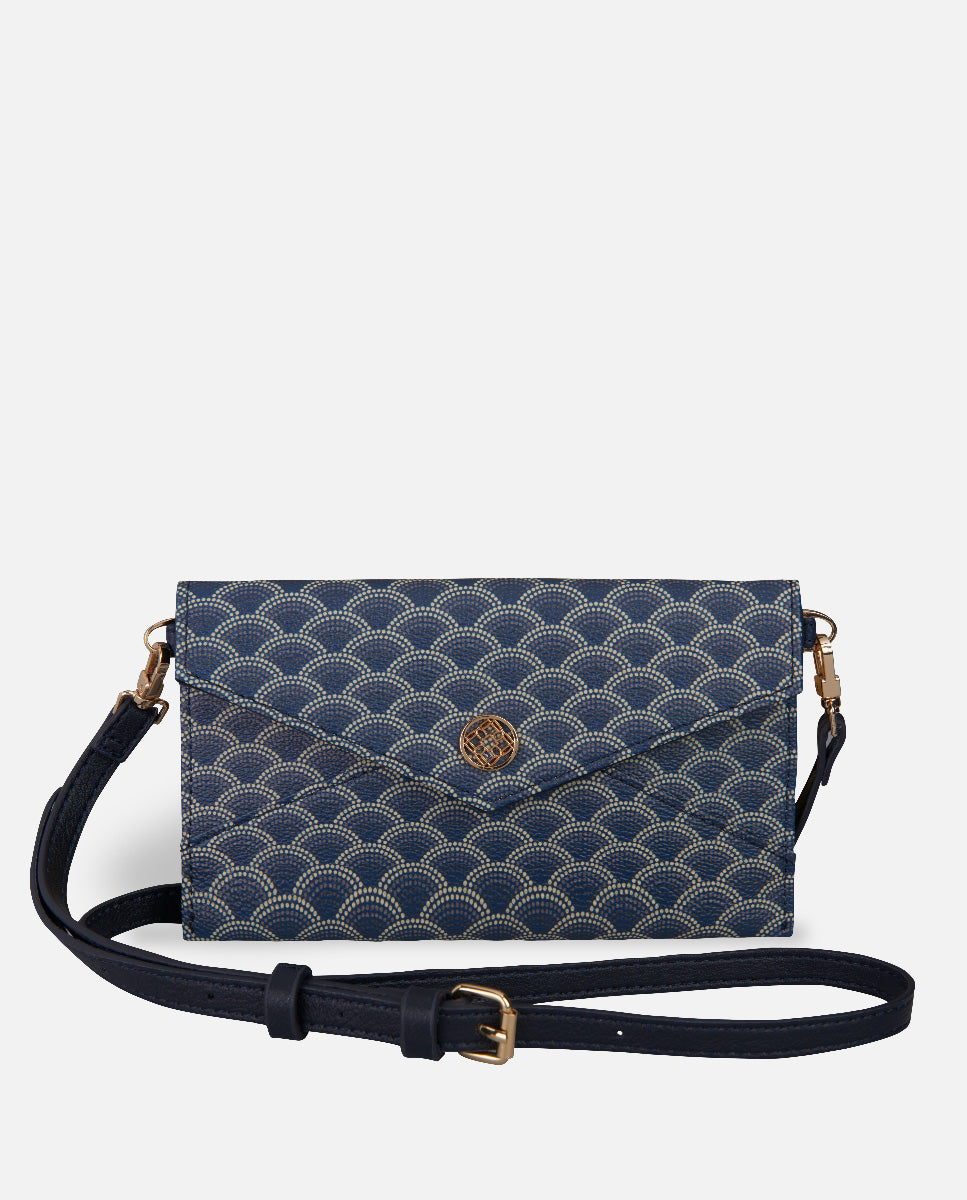 cartera XXL azul con bandolera para mujer