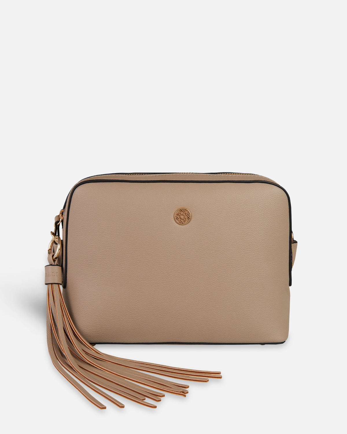 bolso bandolera beige con flecos