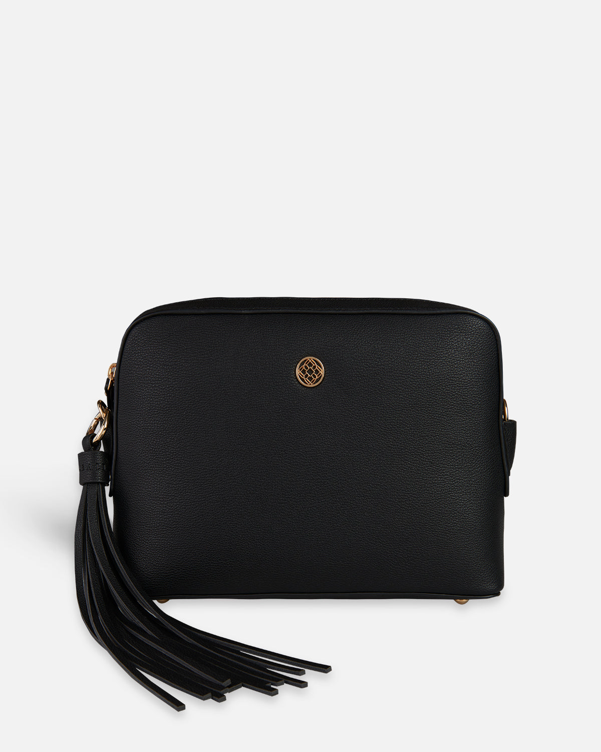 Bolso bandolera negro con fleco