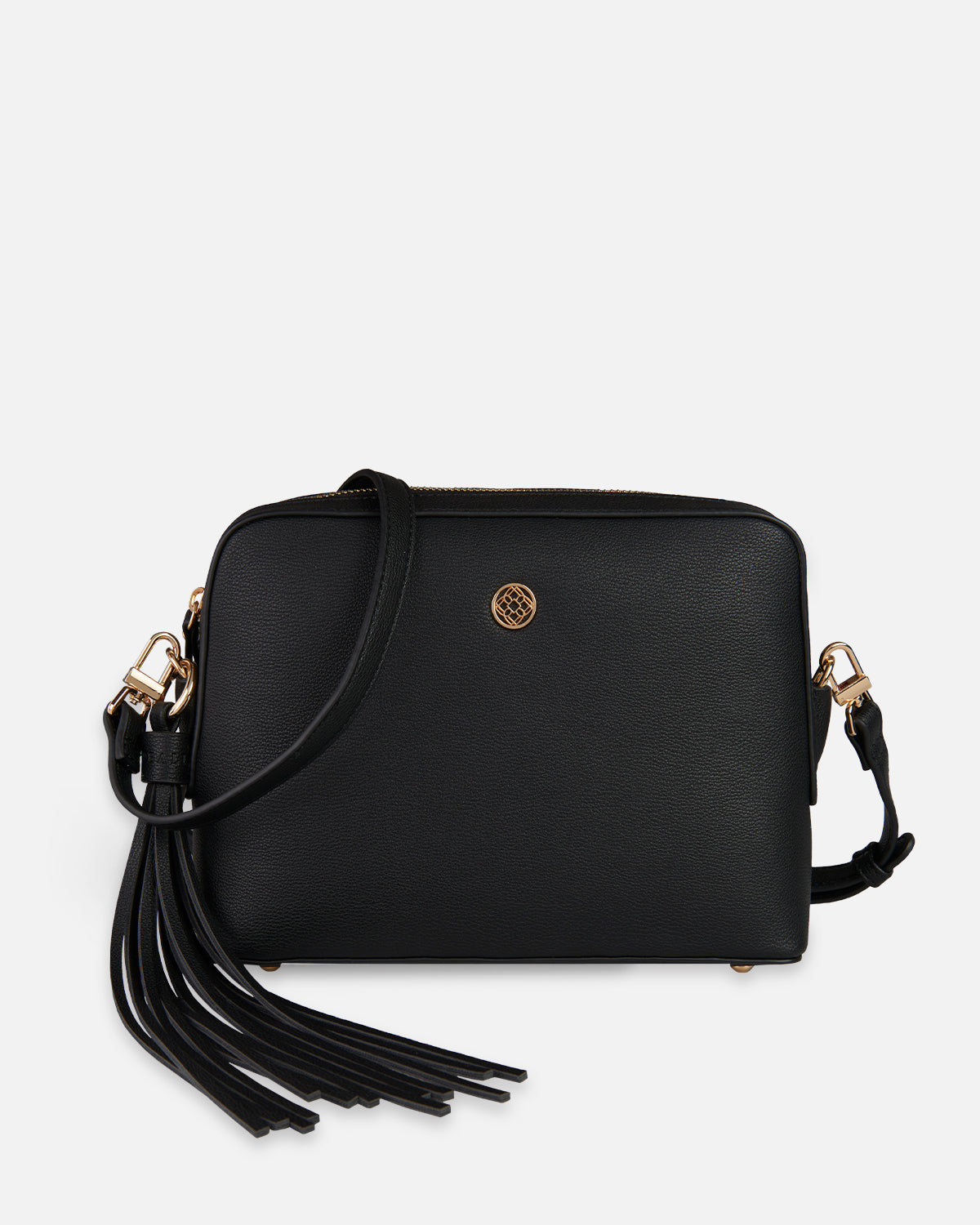 Bolso de mano negro con bandolera