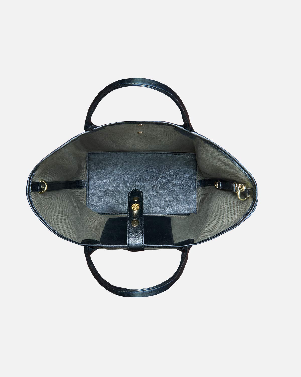 interior de bolso shopping caqui