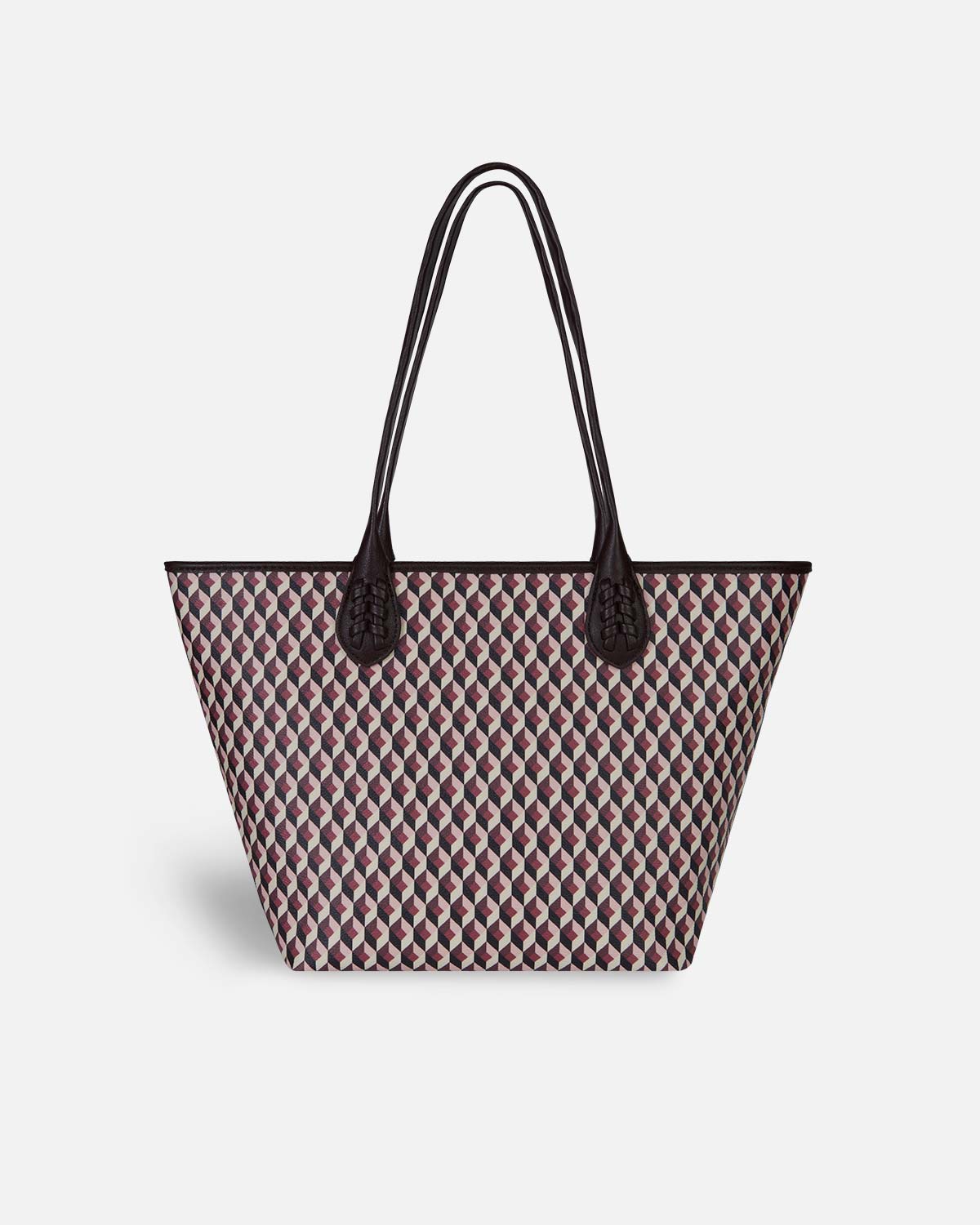 Bolso mini shopper estampado rosa y rojo