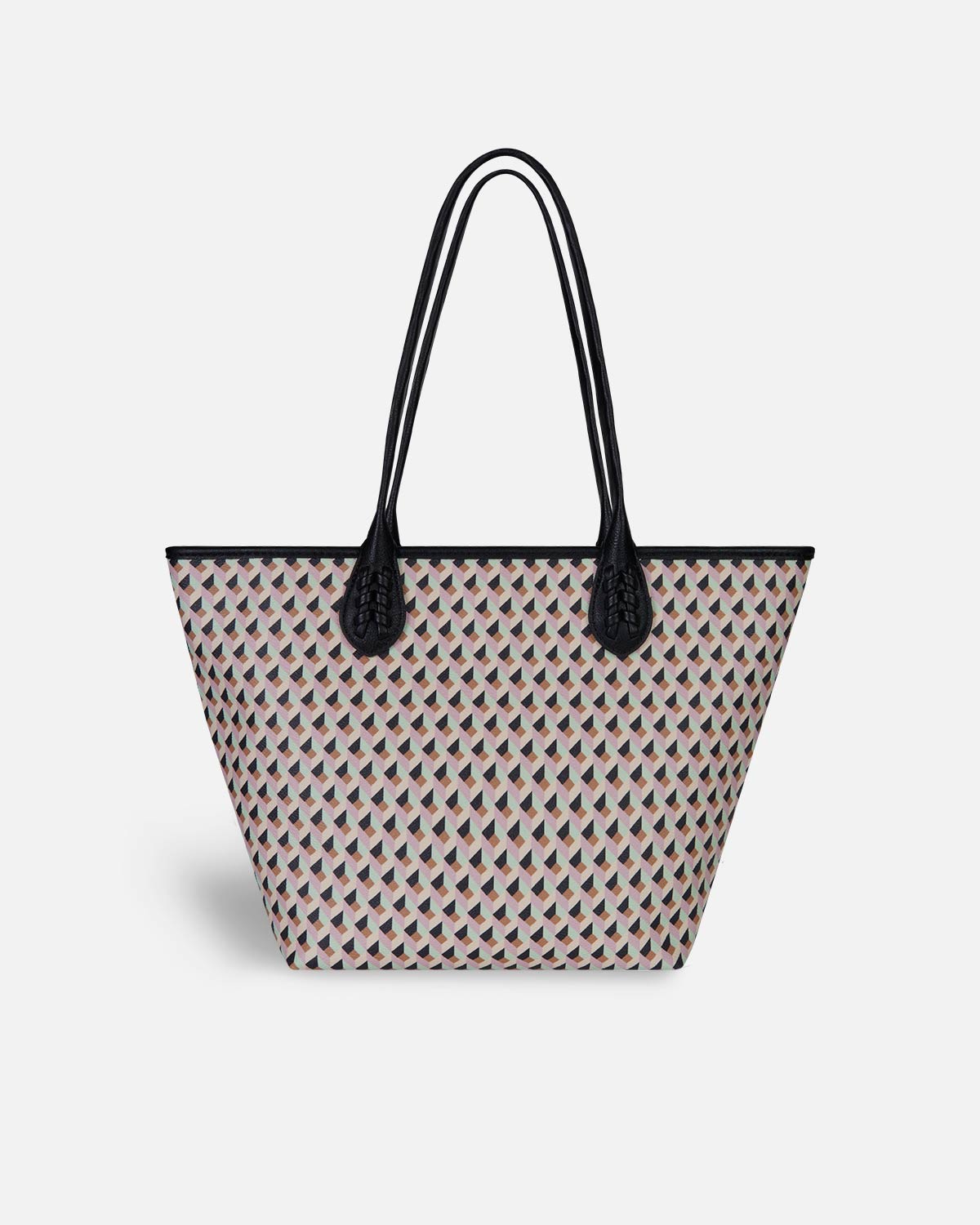Bolso shopper mini claro con asa negra