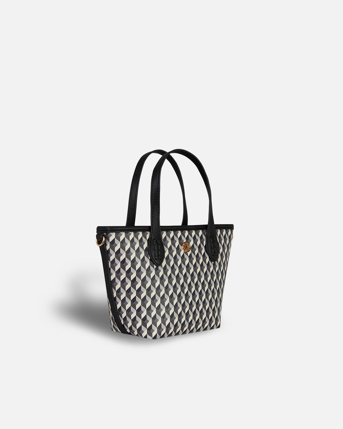 Bolso shopper mini estampado geométrico con asa