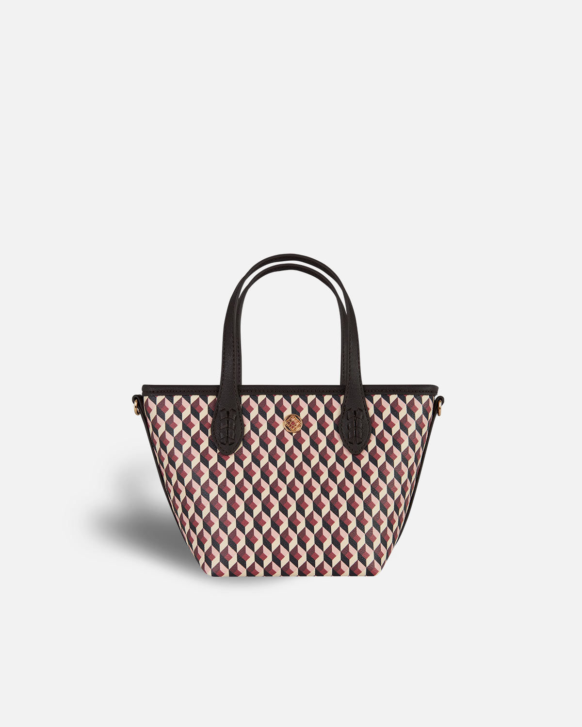 Bolso mini estampado geométrico cherry